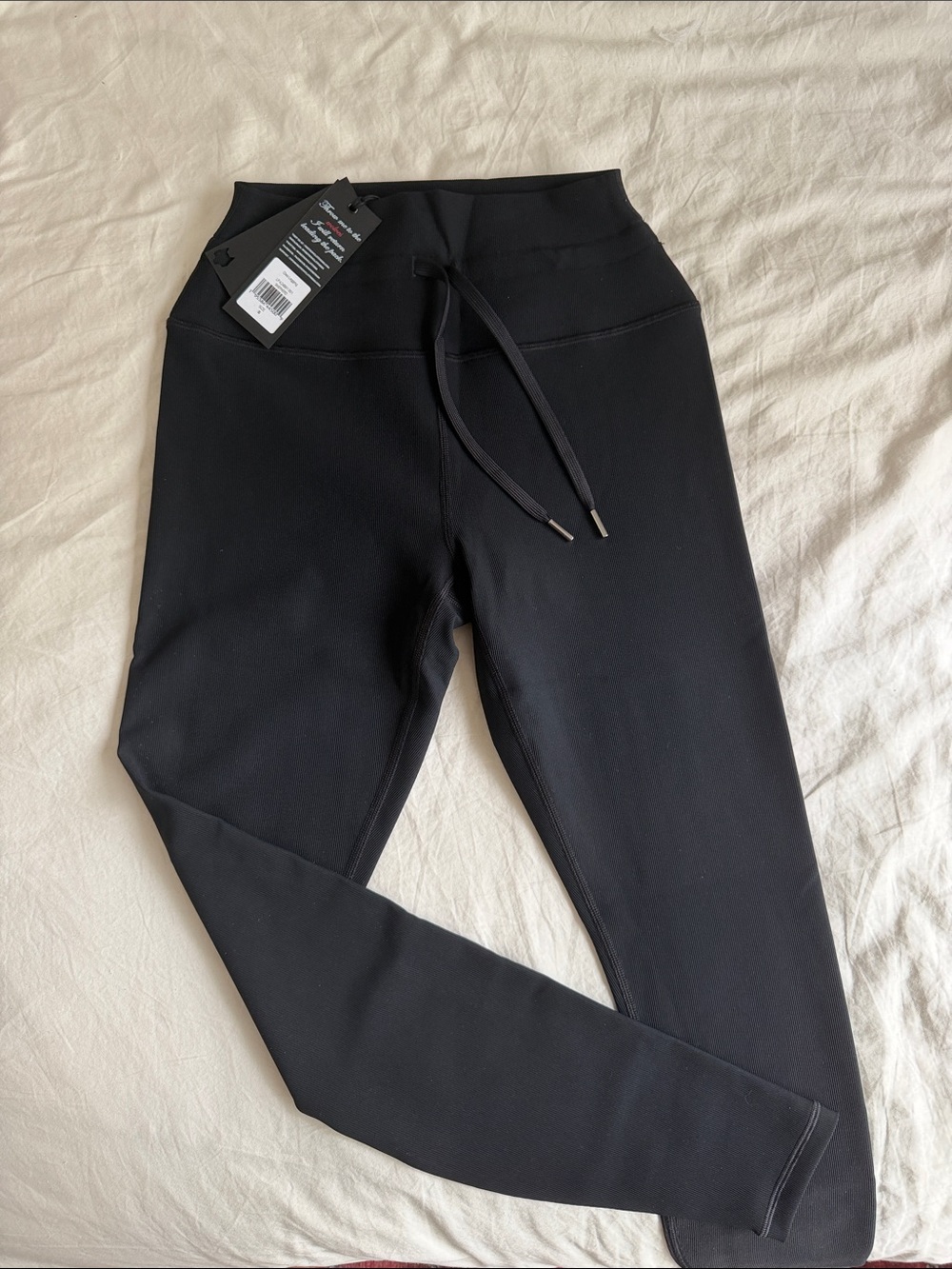 Greyson Black High-Waist Drawstring Leggings